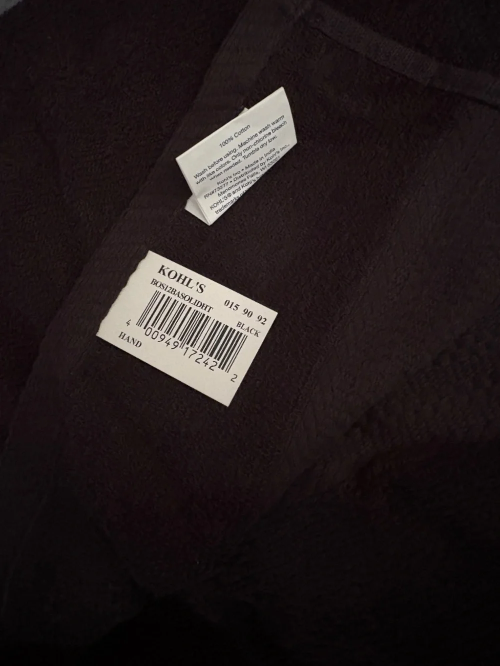 Kohls the big one bath towels set of 5 bath towels and 3 hand towels nwt black